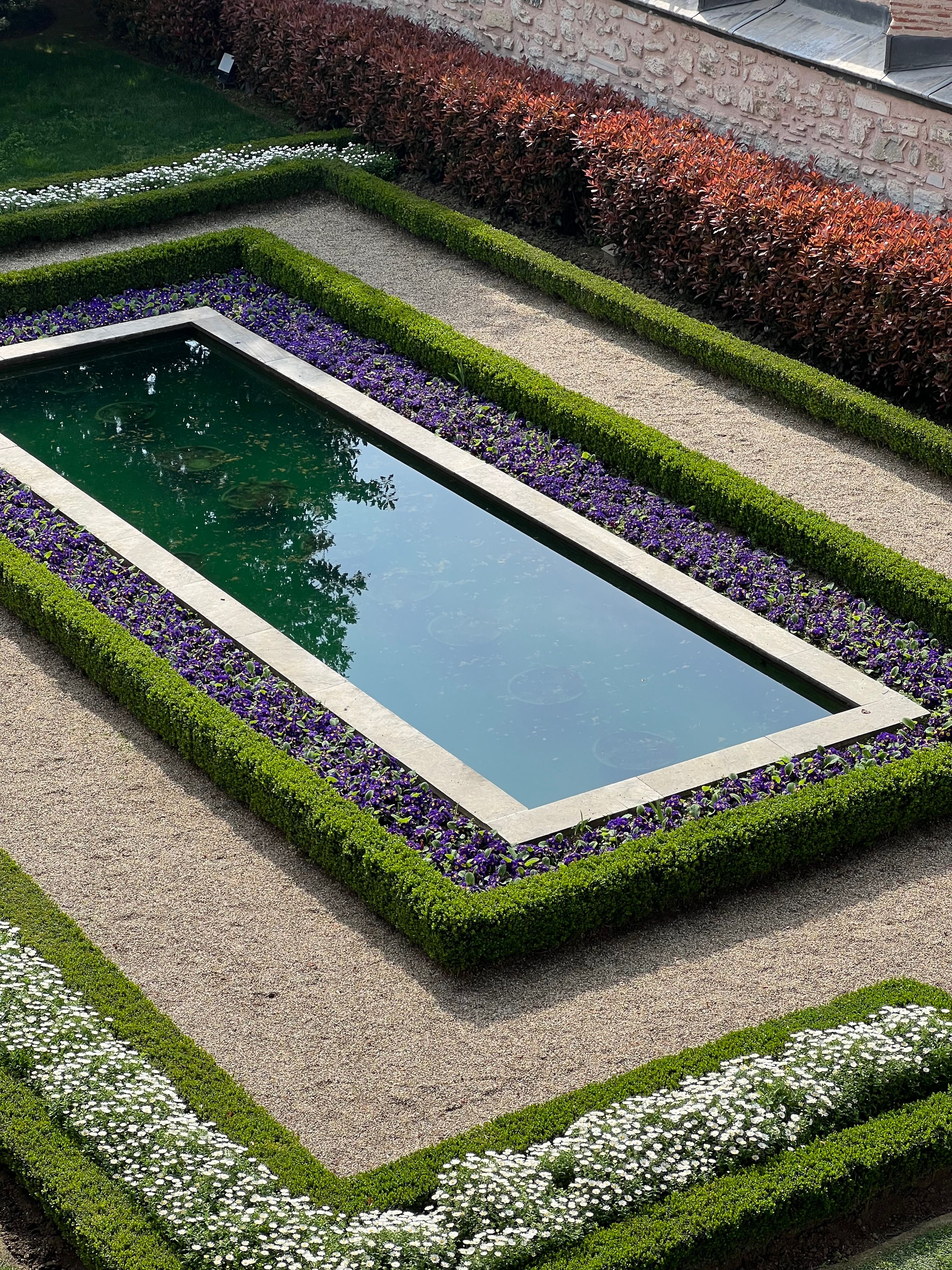 Formal garden and reflecting pool